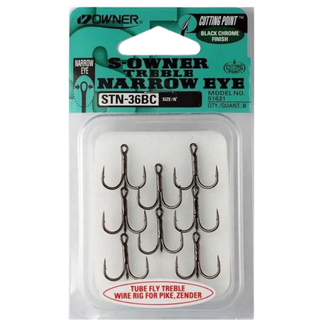 Owner S-Owner Treble Narrow Eye Hook (Size 10)(8 Pack)