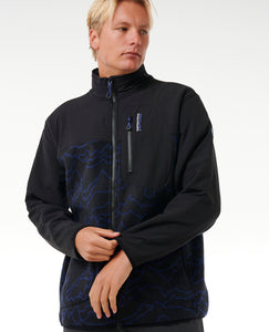 Rip Curl Men's Anti Series Search Full Zip Crew Fleece (Black/Berry)