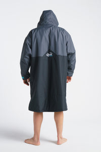 Robie Dry Series Recycled Long Sleeve Unisex Changing Robe (Black/Charcoal/Blue Atoll)