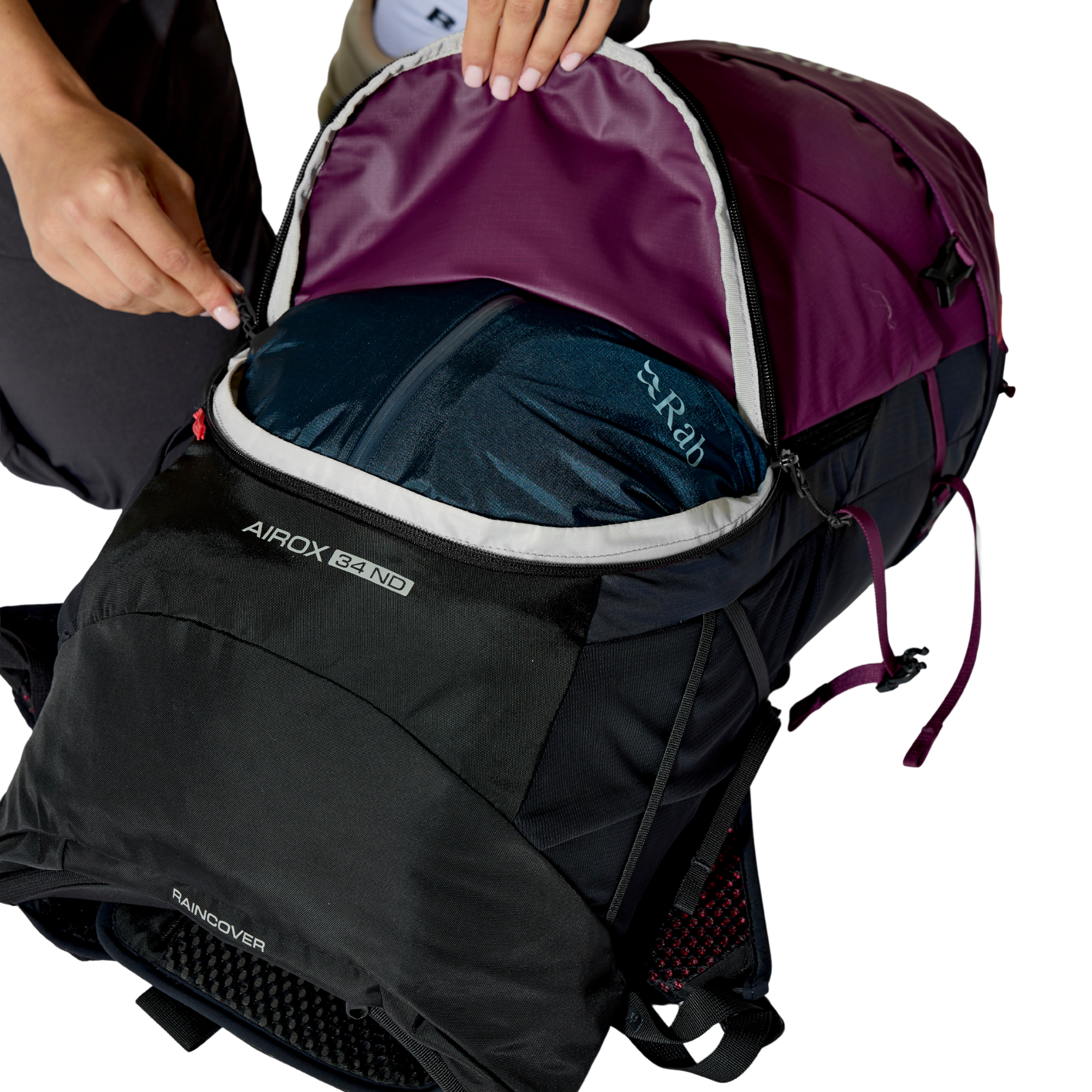 Rab Airox Narrow Dimension ND34L Daysack Mulberry Black MBL QAQ-15