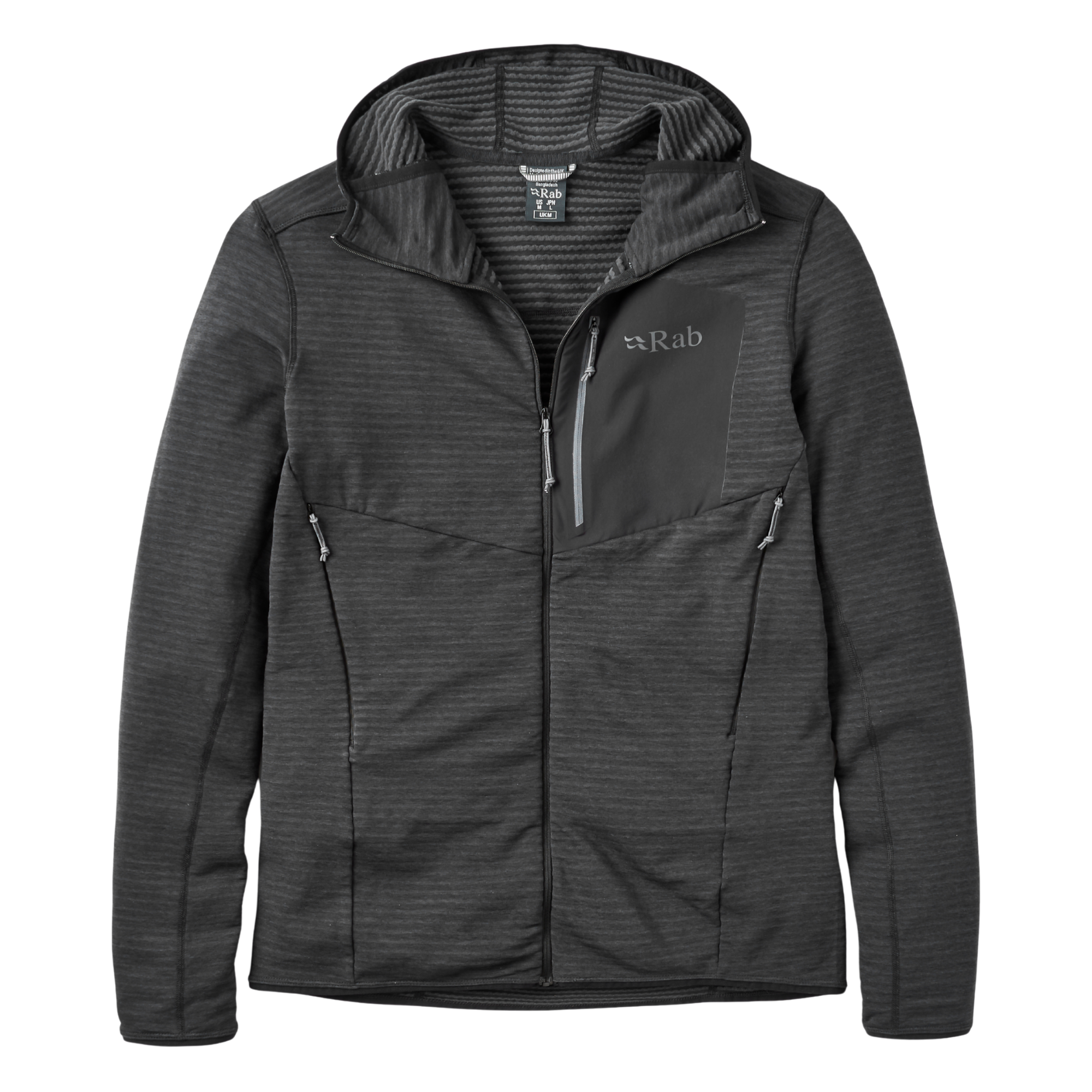 Rab Men's Ascendor Light Hooded Full Zip Fleece (Black)