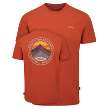 Load image into Gallery viewer, Rab Men&#39;s Basecamp 3 Peaks Short Sleeve Tee (Red Clay)
