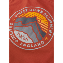Load image into Gallery viewer, Rab Men&#39;s Basecamp 3 Peaks Short Sleeve Tee (Red Clay)
