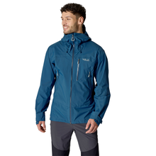 Load image into Gallery viewer, Rab Men's Downpour Mountain 2.5L Waterproof Jacket (Tempest Blue)
