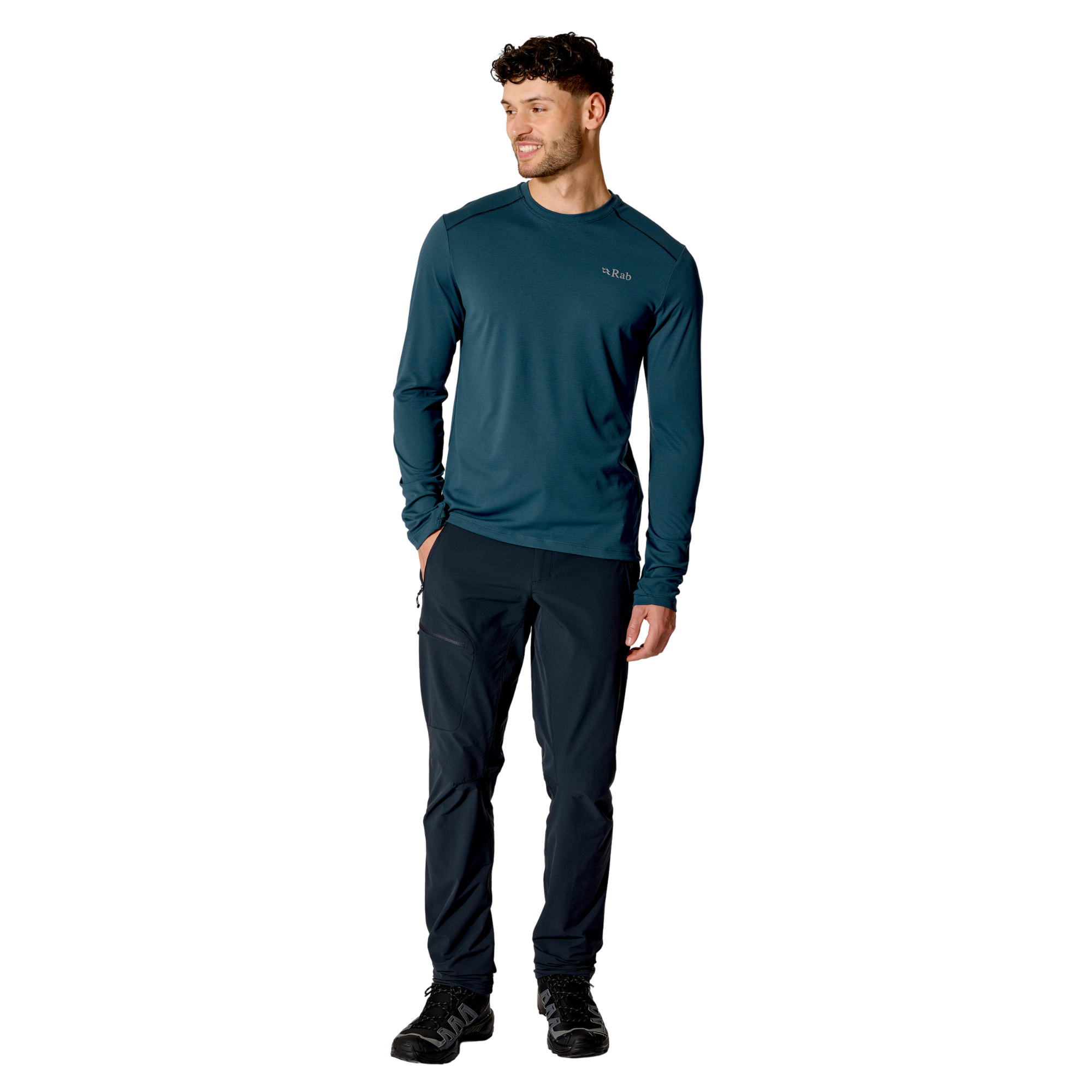 Rab Men's Force Long Sleeve UPF40 Technical Tee (Tempest Blue)