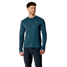 Load image into Gallery viewer, Rab Men's Force Long Sleeve UPF40 Technical Tee (Tempest Blue)
