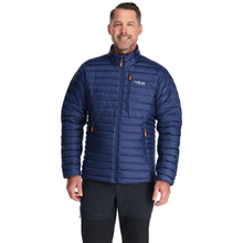 Load image into Gallery viewer, Rab Men&#39;s Microlight Insulated Down Jacket (Deep Ink/Marmalade)

