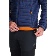 Load image into Gallery viewer, Rab Men&#39;s Microlight Insulated Down Jacket (Deep Ink/Marmalade)
