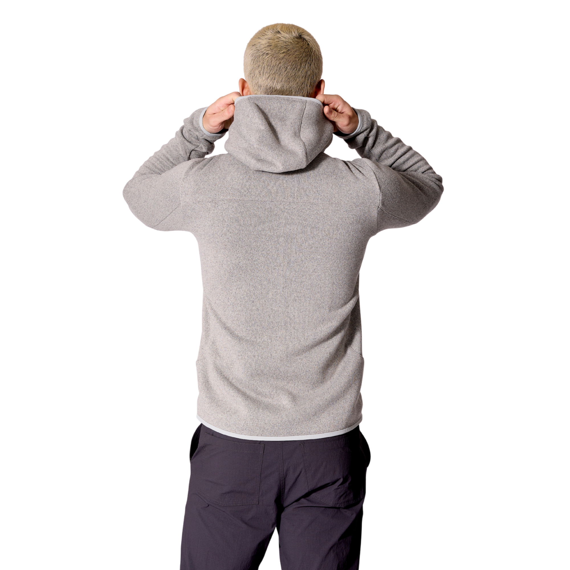 Rab Men's Ryvoan Hooded Hoody Hoodie Full Zip Fleece Light Zinc LZN QFG-78