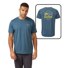 Load image into Gallery viewer, Rab Men&#39;s Stance Mountain Peak Short Sleeve Tee (Orion Blue)
