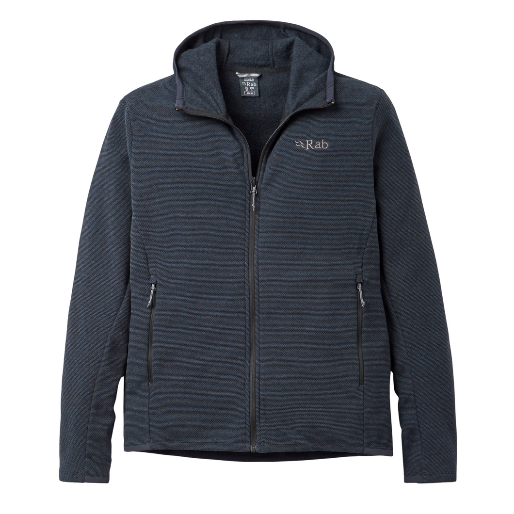 Rab Men’s Stavel Hooded Full Zip Fleece (Beluga)