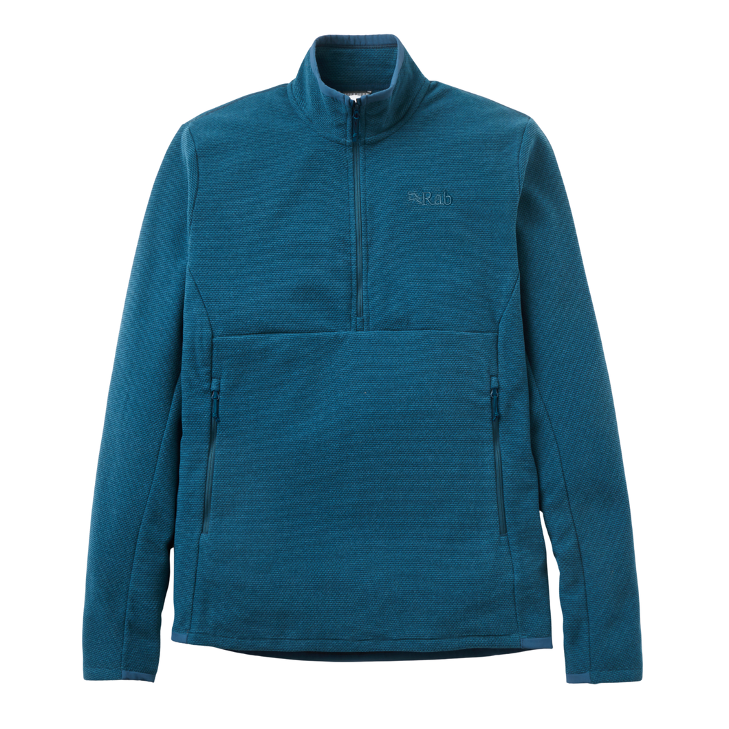 Rab Men's Stavel Pull-On Half Zip Fleece Top (Tempest Blue)