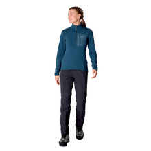 Load image into Gallery viewer, Rab Women&#39;s Ascendor Light Hooded Half Zip Fleece Top (Tempest Blue)

