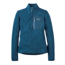 Load image into Gallery viewer, Rab Women&#39;s Ascendor Light Hooded Half Zip Fleece Top (Tempest Blue)
