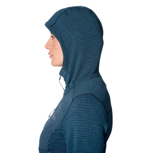 Rab Women's Ascendor Light Hooded Half Zip Fleece Top (Tempest Blue)