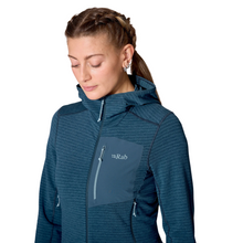 Load image into Gallery viewer, Rab Women&#39;s Ascendor Light Hooded Half Zip Fleece Top (Tempest Blue)
