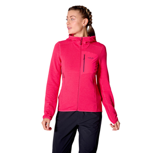 Rab Women's Ascendor Light Hooded Half Zip Fleece Top (Watermelon)