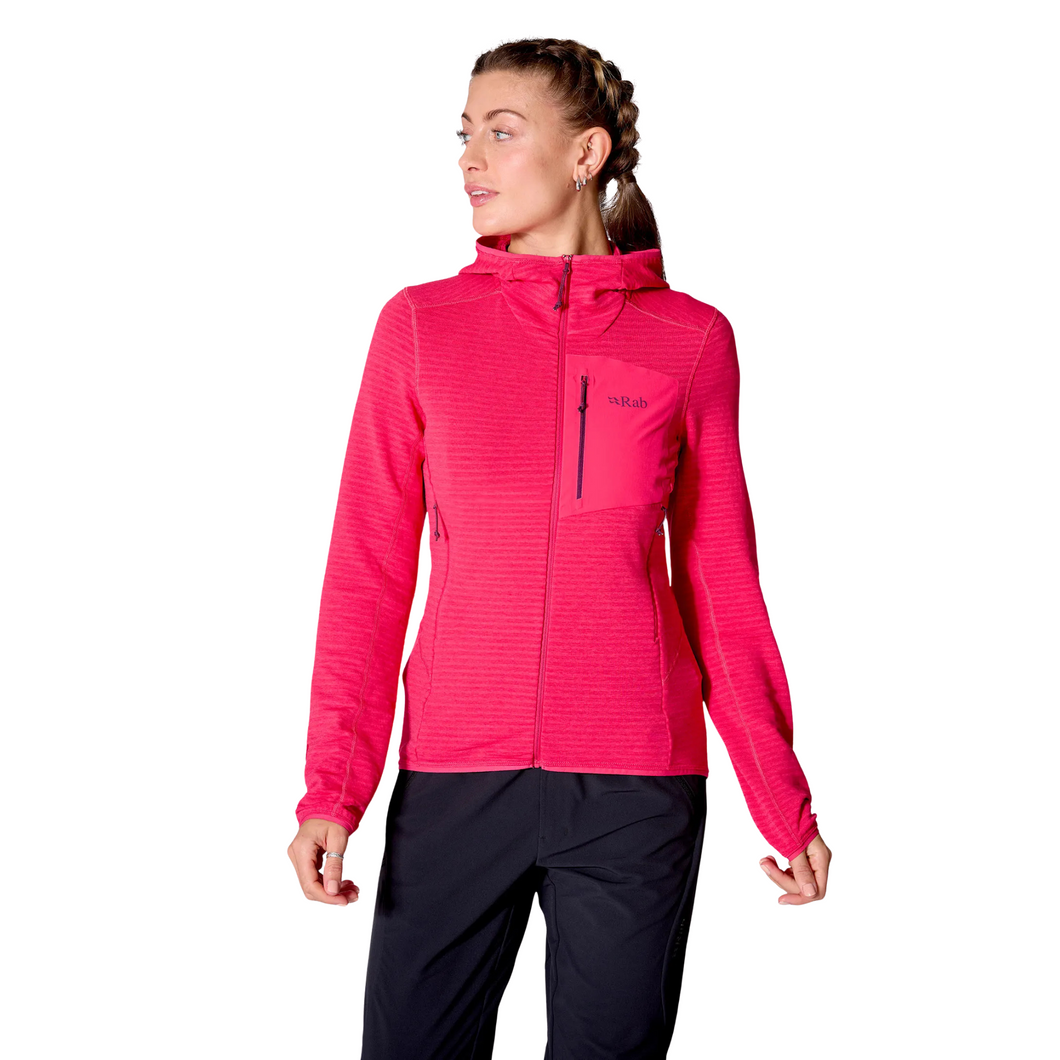 Rab Women's Ascendor Light Hooded Half Zip Fleece Top (Watermelon)