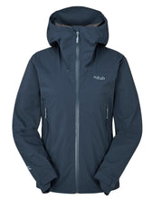 Load image into Gallery viewer, Rab Women&#39;s Downpour Light Waterproof Jacket (Tempest Blue)
