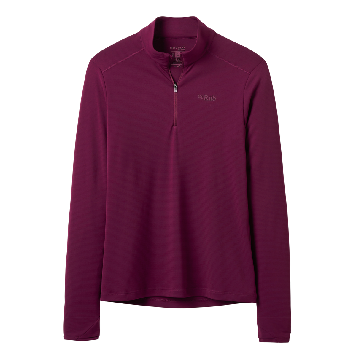 Rab Women's Force UPF40 Long Sleeve Half Zip Technical Top Mulberry MUL QCC-40