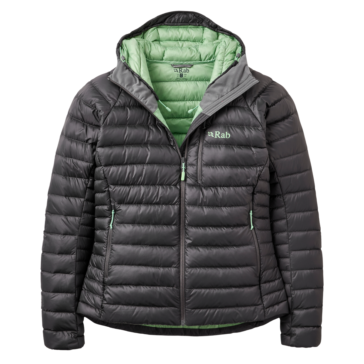Rab Women's Microlight Alpine Hooded Down Insulated Jacket Graphene GRH QDB-93