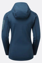 Load image into Gallery viewer, Rab Women&#39;s Modulus Full Zip Hooded Fleece (Tempest Blue)
