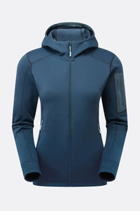 Rab Women's Modulus Full Zip Hooded Fleece (Tempest Blue)