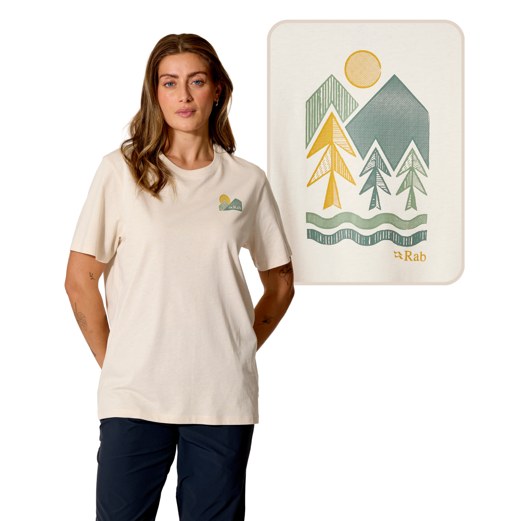 Rab Women's Stance Vista Organic Cotton Short Sleeve Tee (Ecru)