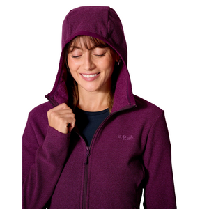 Rab Women's Stavel Hooded Full Zip Fleece (Mulberry)