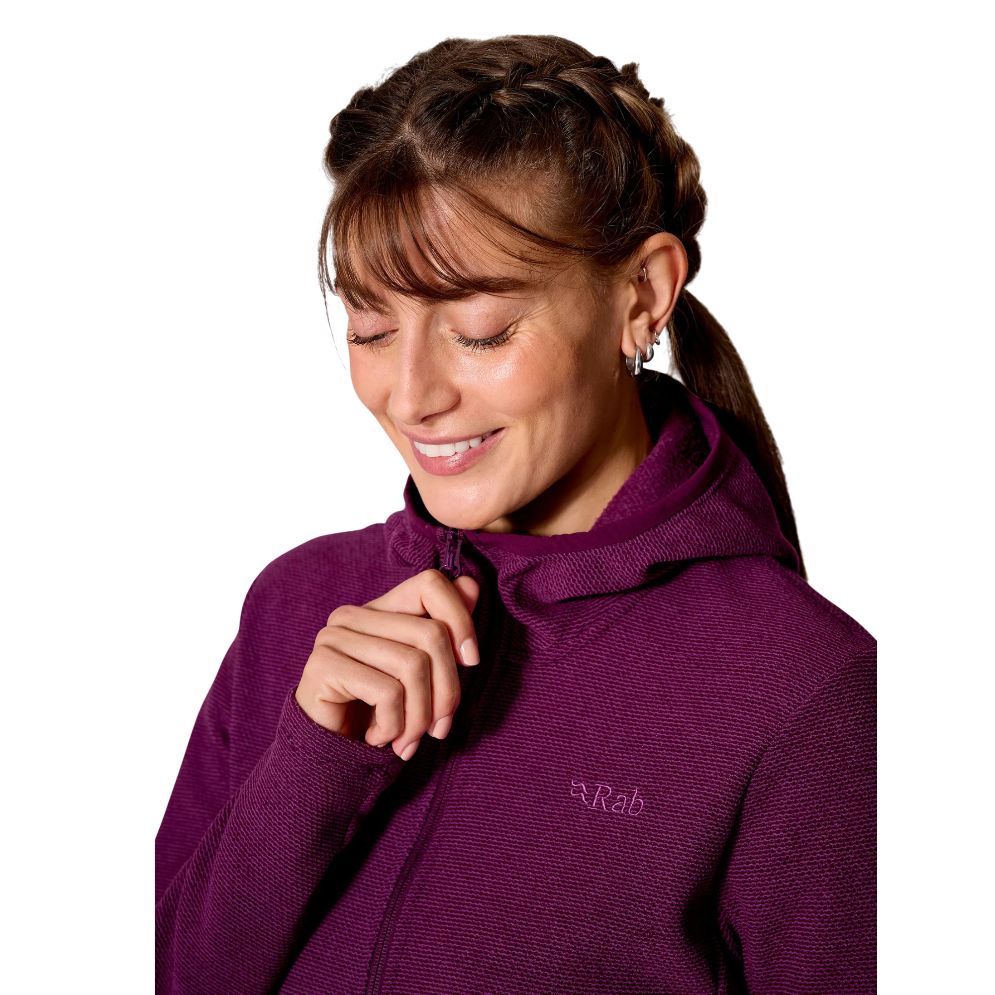 Rab Women's Stavel Hooded Full Zip Fleece (Mulberry)