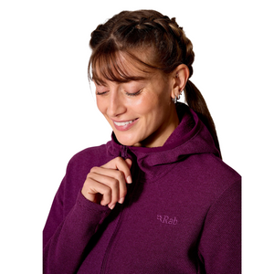 Rab Women's Stavel Hooded Full Zip Fleece (Mulberry)
