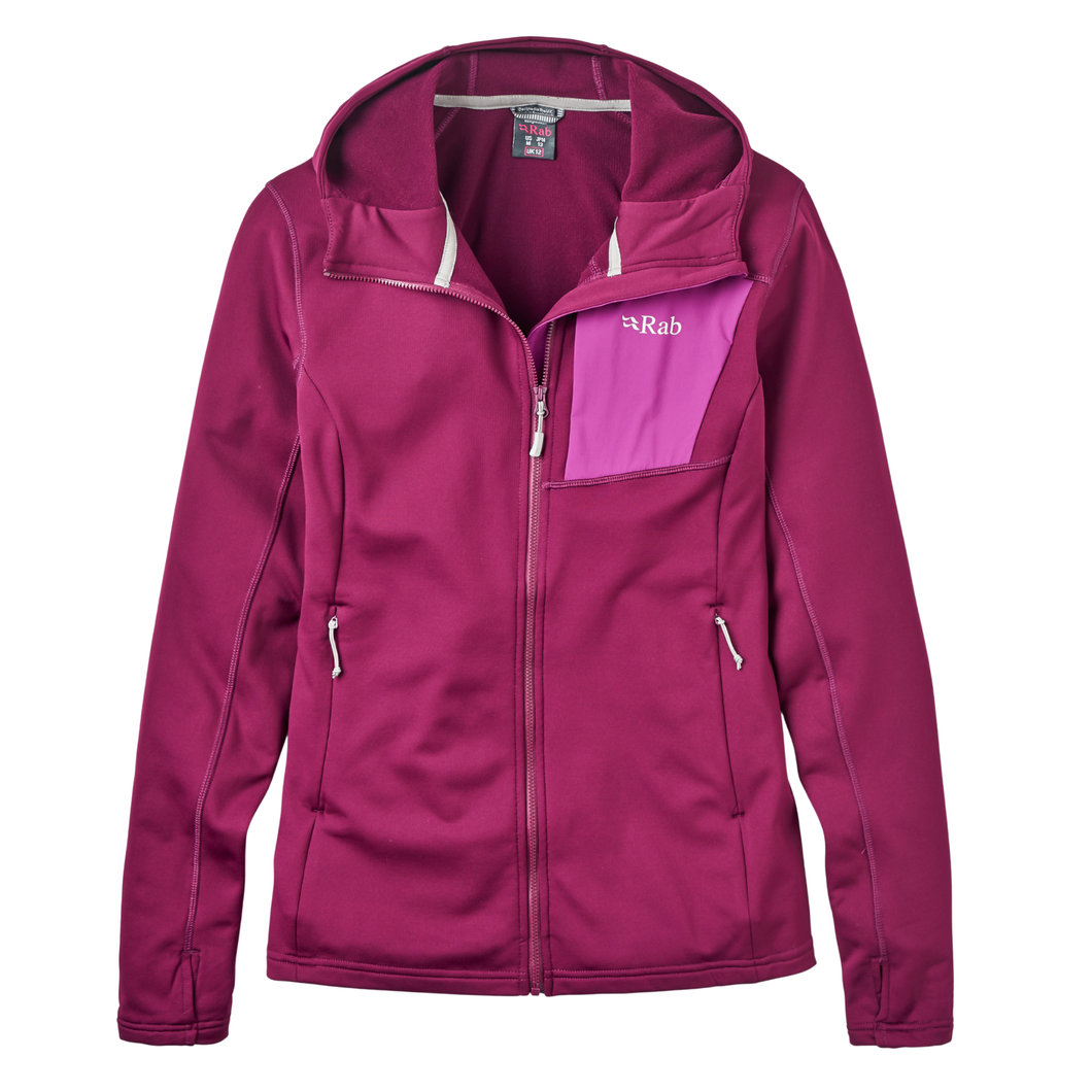 Rab Woen's Superflux Full Zip Hooded Fleece (Mulberry)