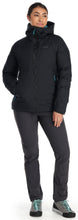 Load image into Gallery viewer, Rab Women&#39;s Valiance Waterproof Insulated Down Jacket (Black/Aquamarine)
