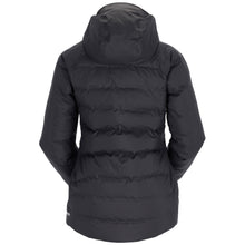 Load image into Gallery viewer, Rab Women&#39;s Valiance Waterproof Insulated Down Jacket (Black/Aquamarine)
