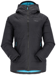 Rab Women's Valiance Waterproof Insulated Down Jacket (Black/Aquamarine)