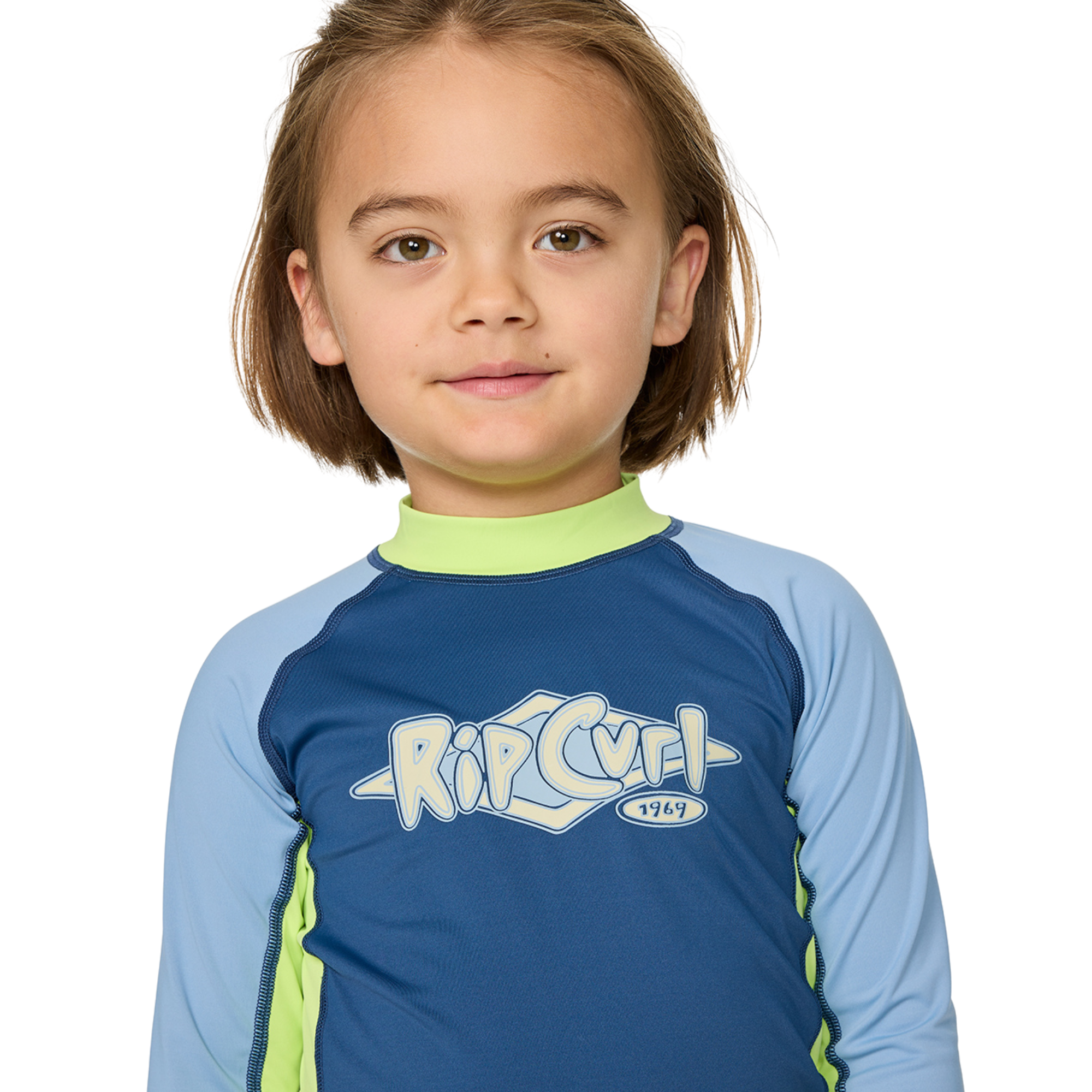 Rip Curl Kids Ride The Wave UPF50 Long Sleeve Rash Vest (Light Navy)(Ages 1-8)