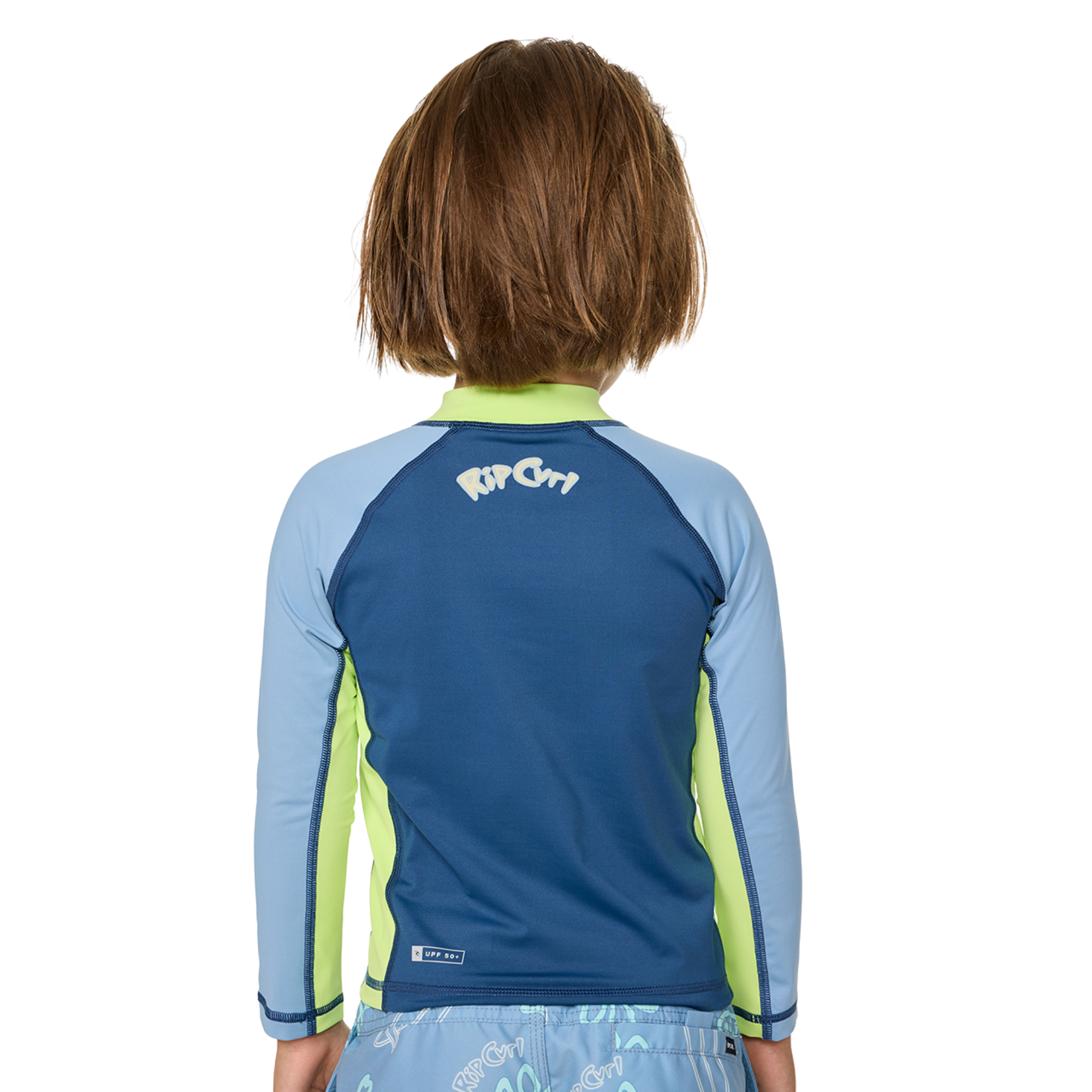 Rip Curl Kids Ride The Wave UPF50 Long Sleeve Rash Vest (Light Navy)(Ages 1-8)
