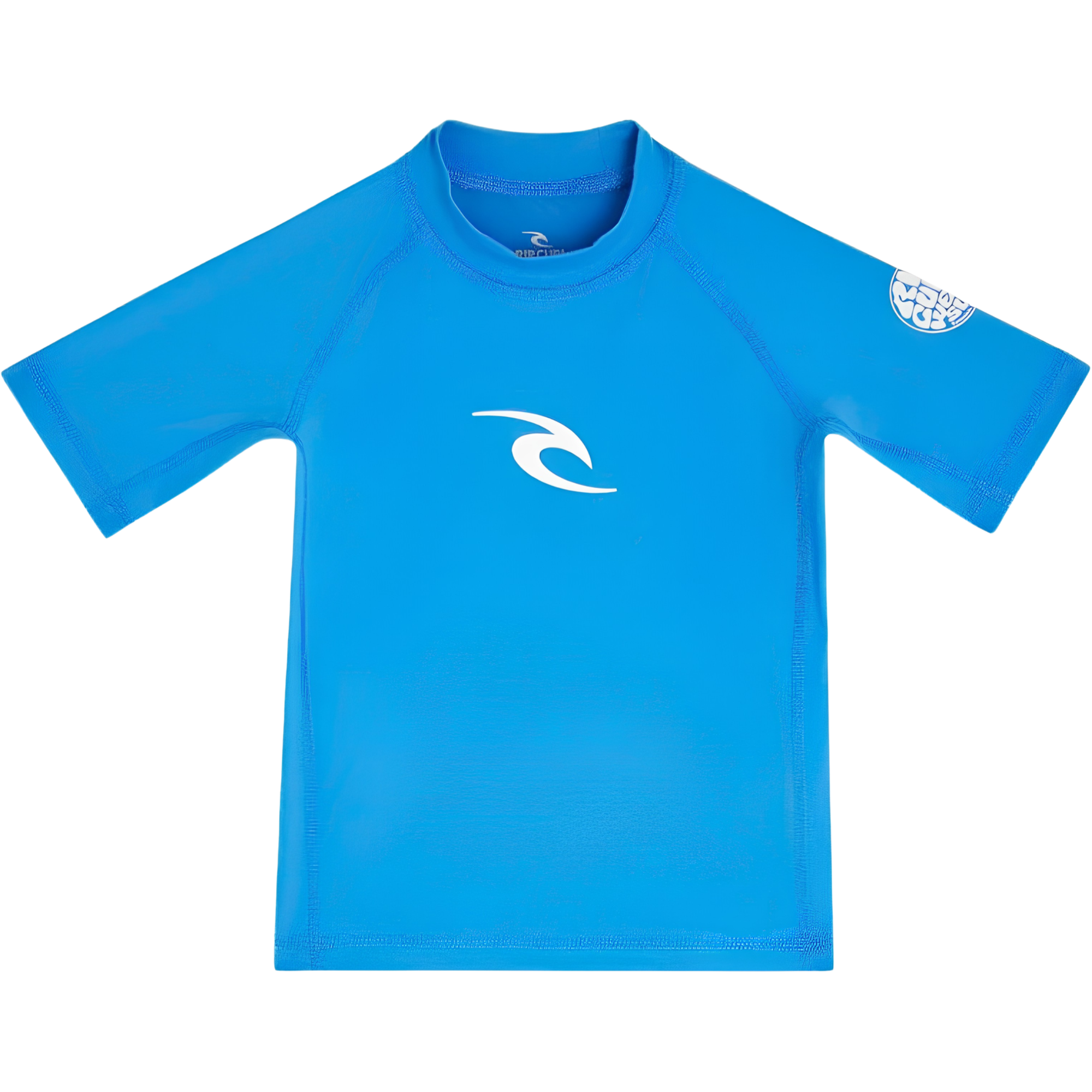 Rip Curl Junior Waves UPF50 Short Sleeve Rash Vest (Blue Gum)(Sizes UK 8-16)
