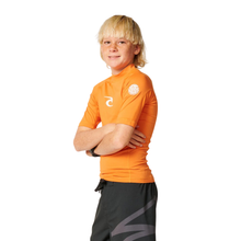 Load image into Gallery viewer, Rip Curl Junior Waves UPF50 Short Sleeve Rash Vest (Vitamin C)(Sizes UK8-16)
