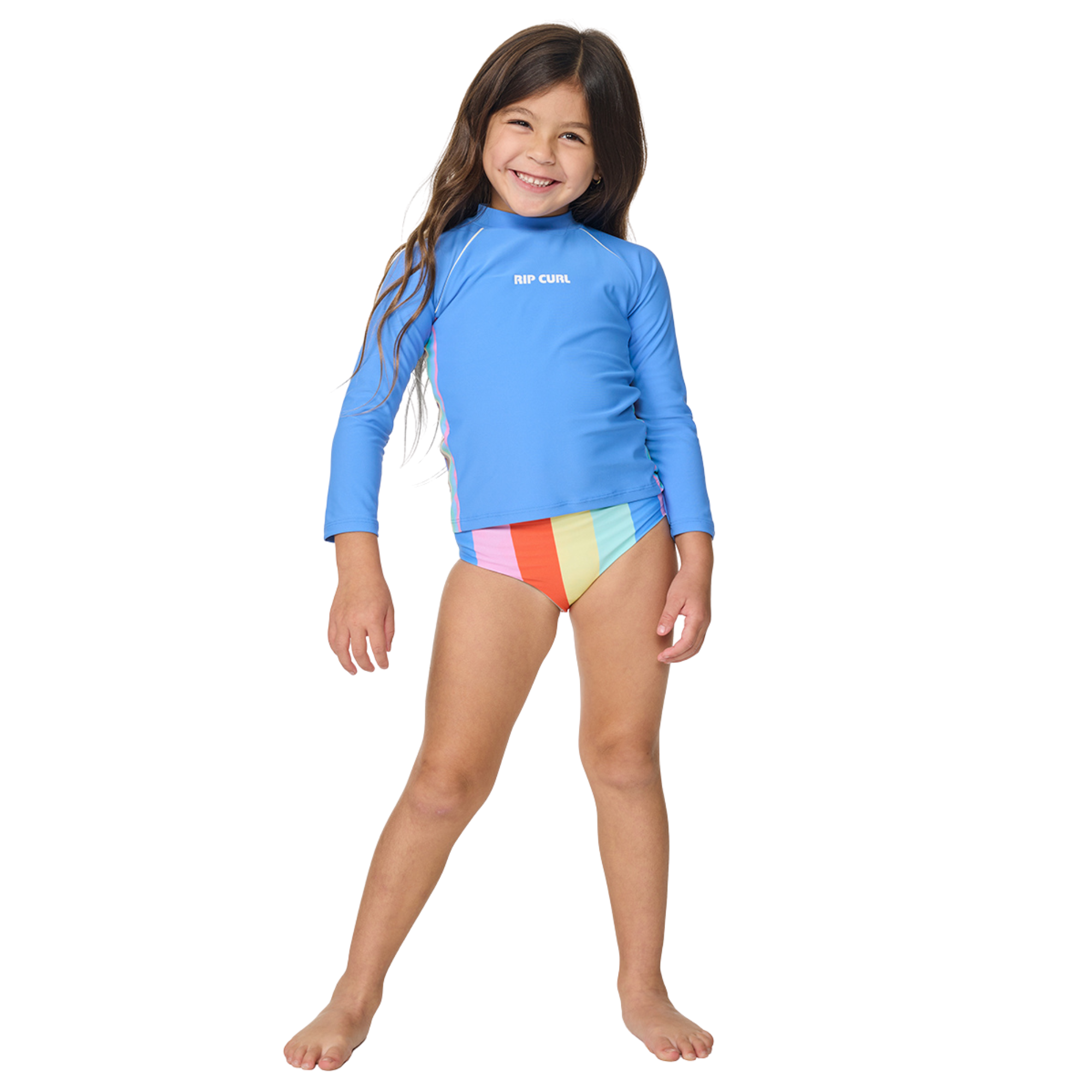 Rip Curl Kids Sunshine Revival UPF50 Long Sleeve Rash Vest (Cornflower Blue)(Ages 1-8)