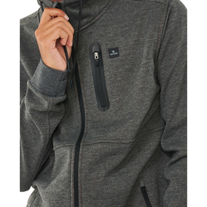 Rip Curl Men's Anti Series Departed Hooded Full Zip Fleece (Charcoal Marle)