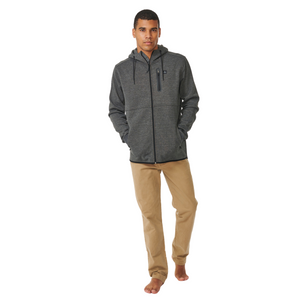 Rip Curl Men's Anti Series Departed Hooded Full Zip Fleece (Charcoal Marle)