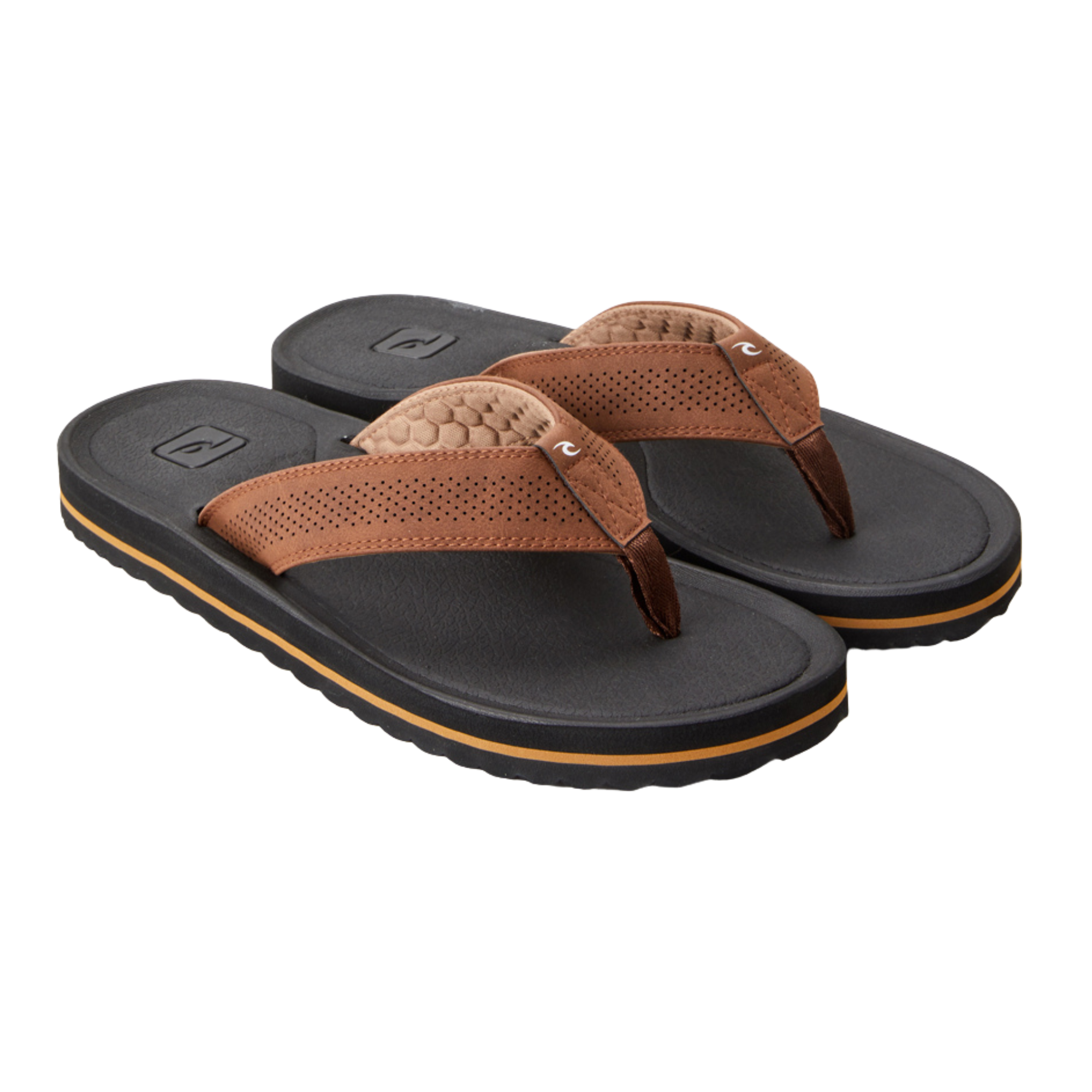 Rip Curl Men's Chiba Open Toe Flip Flops (Brown/Black)