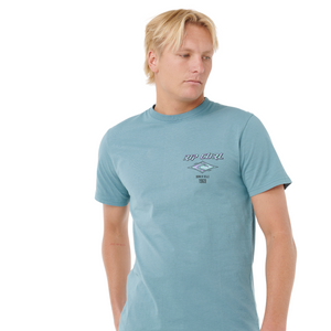 Rip Curl Men's Fade Out Icon Short Sleeve Tee (Storm Blue)