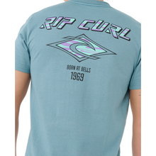 Load image into Gallery viewer, Rip Curl Men&#39;s Fade Out Icon Short Sleeve Tee (Storm Blue)
