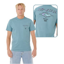 Load image into Gallery viewer, Rip Curl Men&#39;s Fade Out Icon Short Sleeve Tee (Storm Blue)
