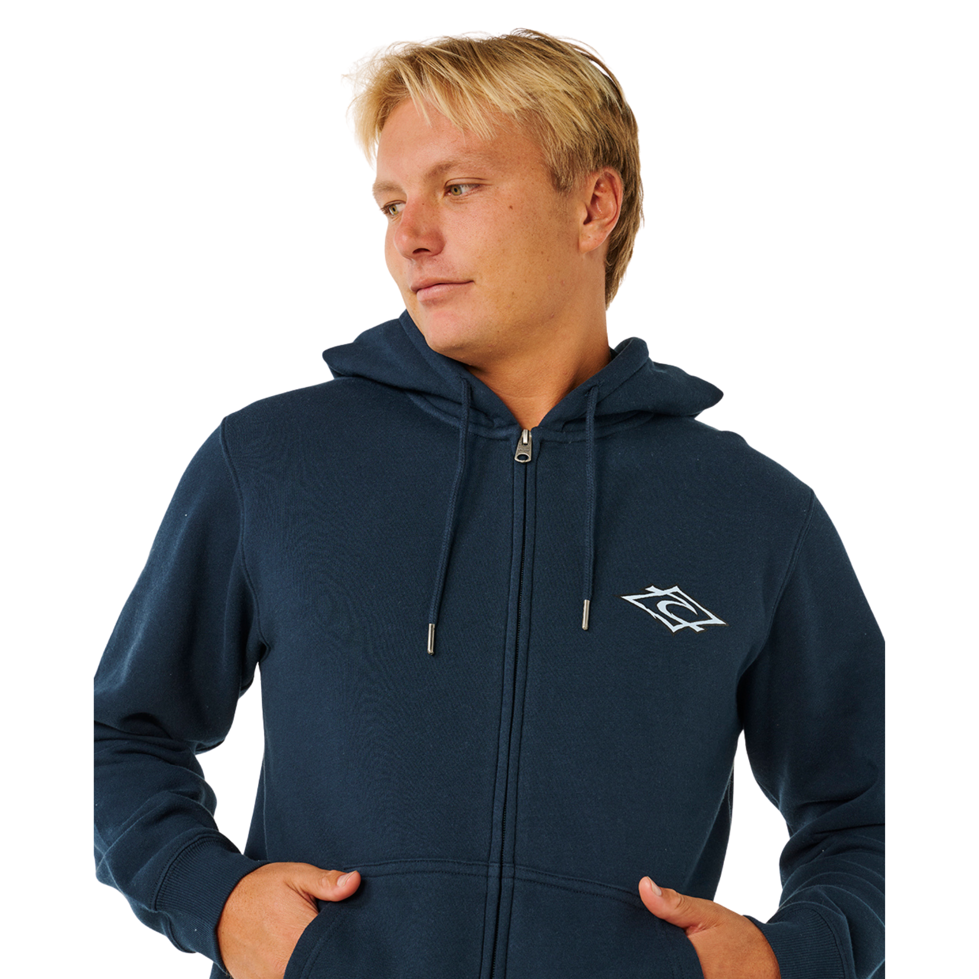 Rip Curl Men's Hazey Days Hooded Full Zip Fleece (Dark Navy)