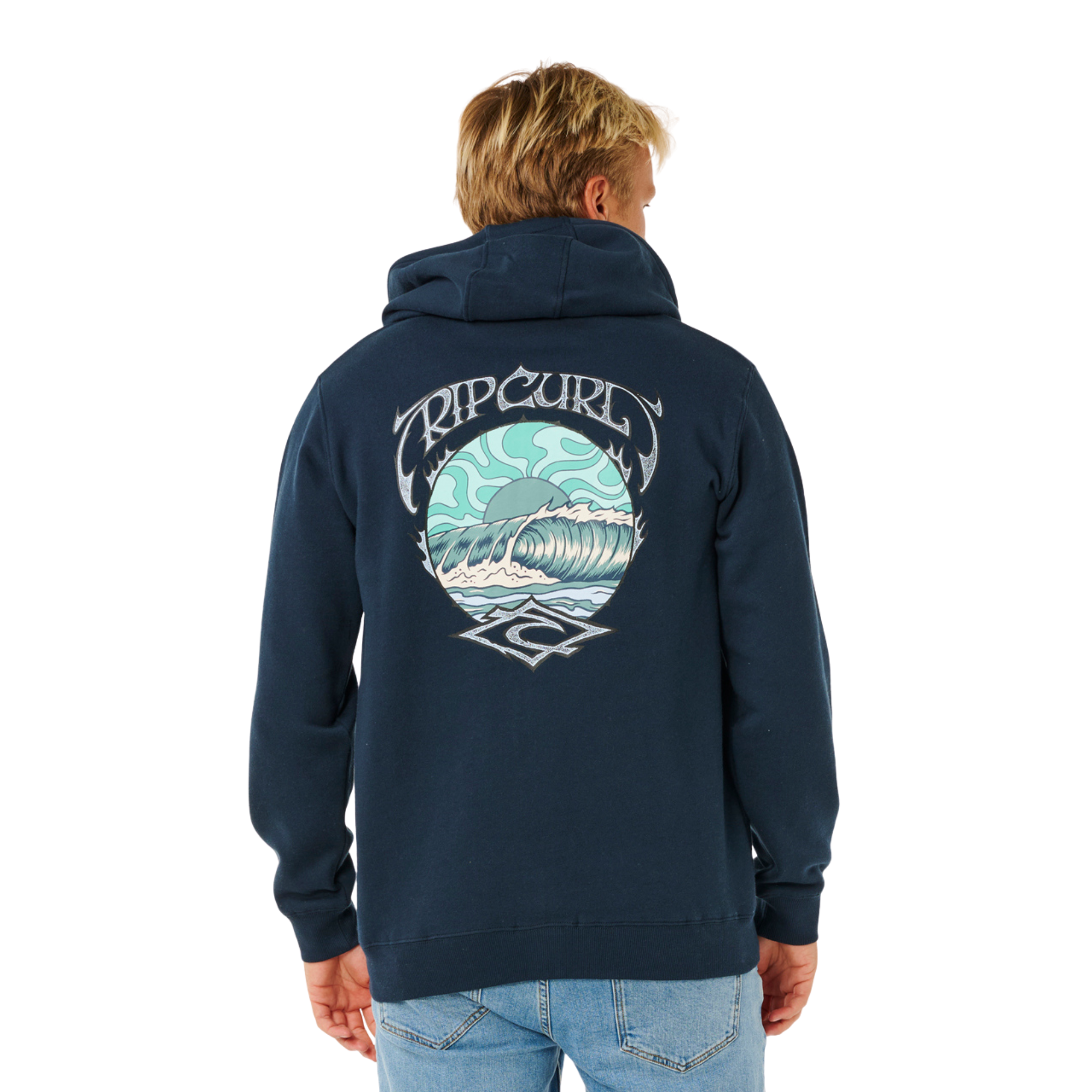 Rip Curl Men's Hazey Days Hooded Full Zip Fleece (Dark Navy)