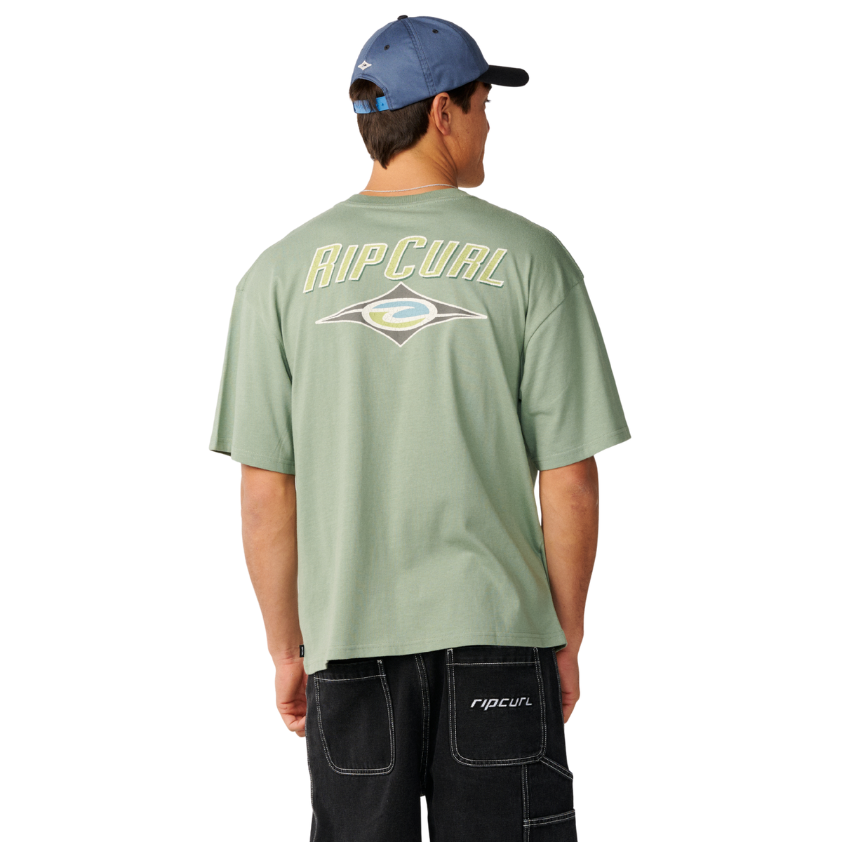 Rip Curl Men's Heritage Icon Short Sleeve Cotton Tee Sage 3396 12FMTE