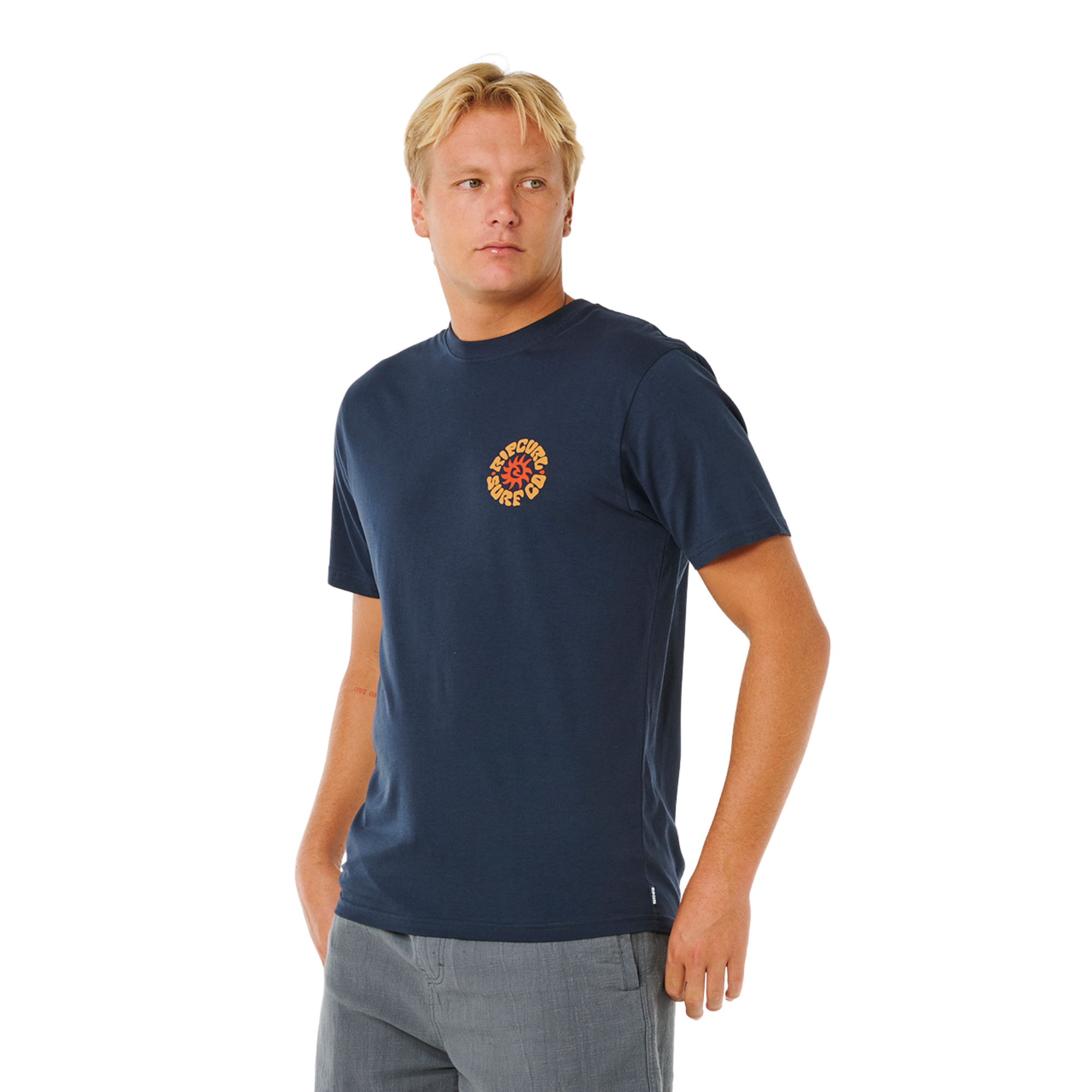 Rip Curl Men's Pacific Rinse Circle Short Sleeve Tee (Dark Navy)